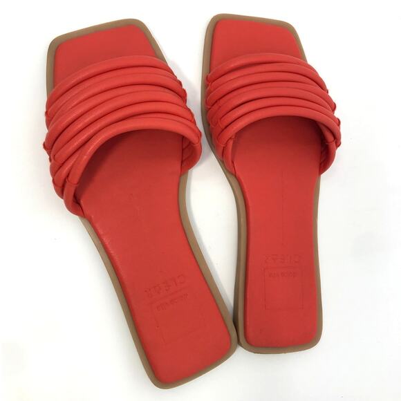 Dolce Vita Clear Orange Vegan Leather NYX Flat Slide Sandal Size 7 - Picture 3 of 7